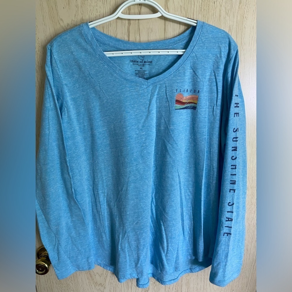 🩵 State Of Mine Long Sleeve T Shirt Women’s FLORIDA Sunshine State Sz XL